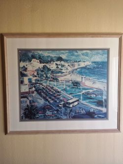 Laguna Beach framed lithograph