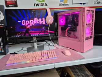 Pink GAMING Computer Setup Including 75games +Windows 11 +TPM 2.0