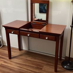 Vintage stunning wooden jewelry box desk with mirror and drawers Reduced From $219
