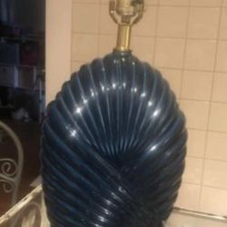 Totally 80s Vintage “Art Deco Revival” Ceramic Lamp in the Most Amazing Blue: 