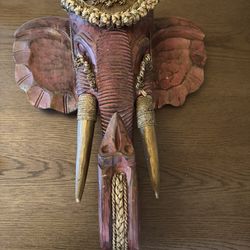 Hand Carved Ancient Elephant Wall Art