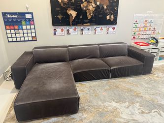 Rove Concepts Porter Sectional Sofa – Charcoal Gray with Chaise