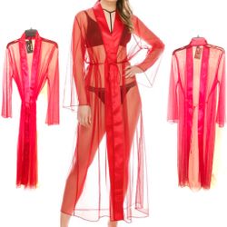 Red Mesh Robe