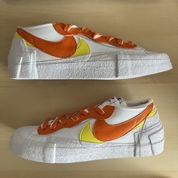 Sacai X Nike Blazer Low Orange Yellow White New Size 10.5