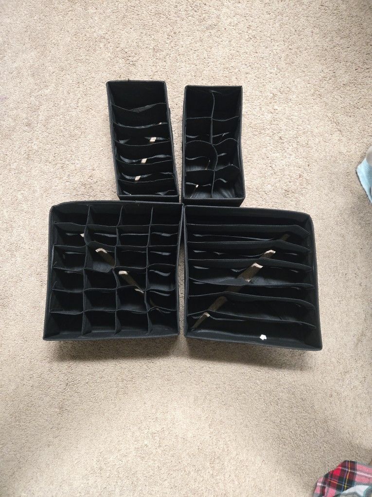 4 Pack Collapseable Felt Underwear Drawer Organizers