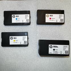 HP 951 Ink Cartridges (Cyan, Yellow, Magenta); HP 950XL Ink Cartridge (Black)