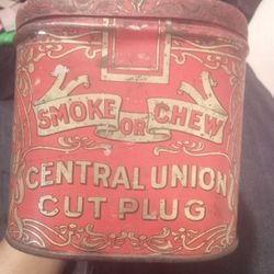 Vintage CENTRAL UNION CUT PLUG TOBACCO TIN