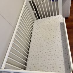 IKEA Crib Convertible toddler Bed With newton Breathable Waterproof Washable Mattress 