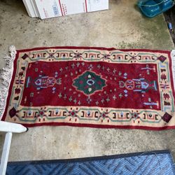 Vintage 1940s Hand Woven Navajo Accent Rug