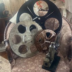 Three reels and (fake) movie camera