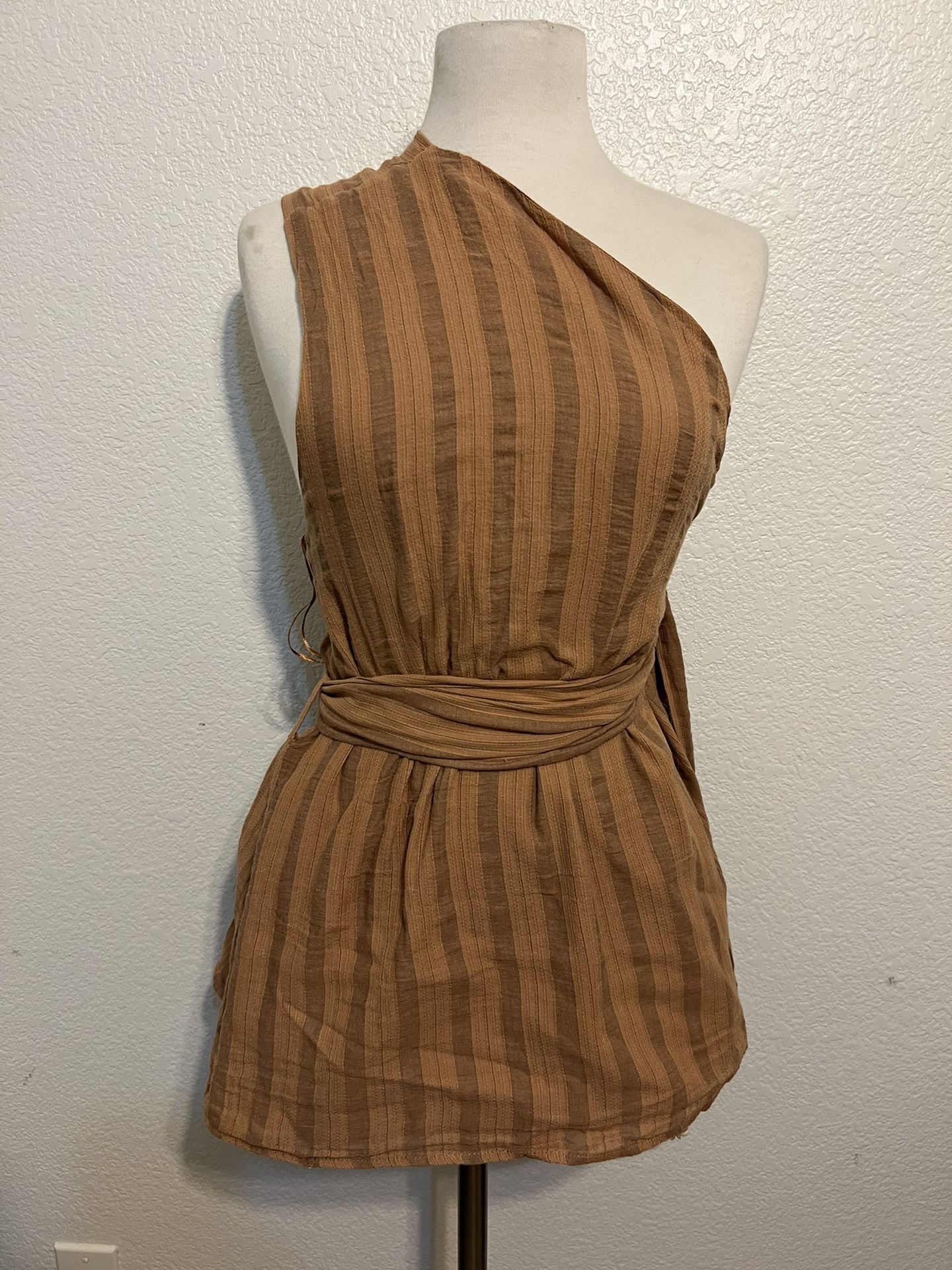 Zara One Shoulder Beaded Dress Top Shirt Size Xs