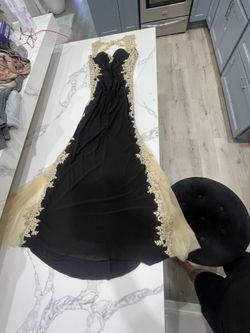 WOMENS DRESS BLACK N GOLD
