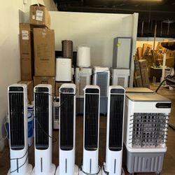 🔥Special Discount 🔥Evaporative Air Cooler, Portable Cooling Fan with Top & Bottom Water Refilling, Swamp Cooler with Humidifier for Room, 50° Oscill