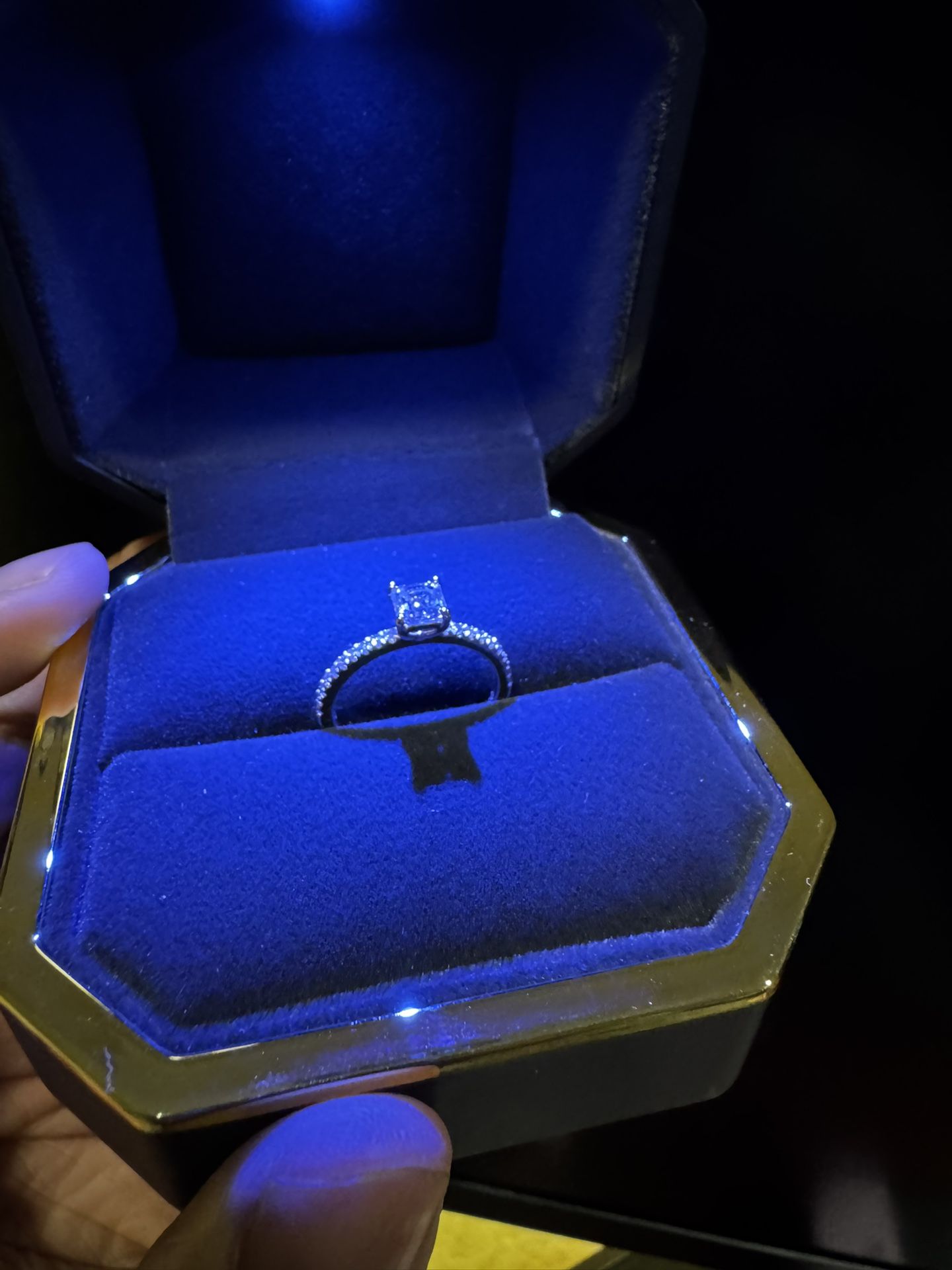 Lab-Grown Diamond Engagement Ring - 0.64 ct VVS2, 14K White Gold Pavé Setting (IGI Certified)