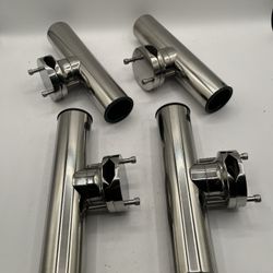 (4x) 1" to 1.75" Rail Mount Clamp-on Fishing Rod Holder, Stainless Steel (AFR)