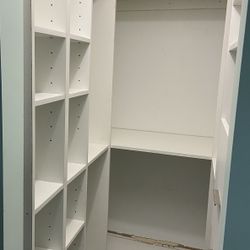 White Matte Walking Closets 