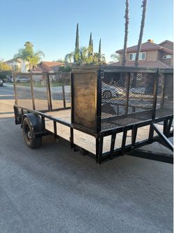Landscaping Utility Trailer 12 X 7 x1 with NEW PINK in my name  NEW LED Lights & lockable tool box