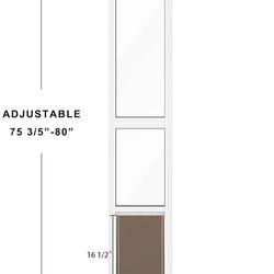 Dog Door for Sliding Glass Door, Adjustable Height 75 3/5" to 80", Aluminum Frame Sliding Door Dog Door Insert, Suitable for Large Dogs Up to 75 lbs(L