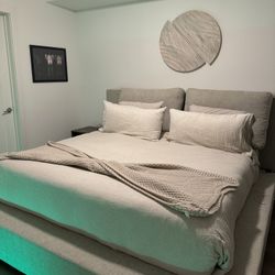 Langford King Upholstered Bed Frame – Ashley Furniture – $300