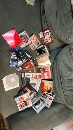 Mixed Lot of DVDs, Blu-rays, and CDs