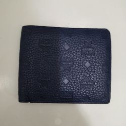 Navy Pebbled Leather MCM Men's Wallet