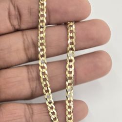 10kt Real Gold Solid Cuban Curb Bracelet 4.6mm 8.25 Inches