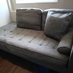 Modern Gray Chaise Lounge / Sofa – Good Condition
