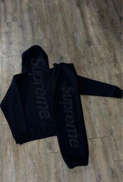 Supreme Black Hoodie and Sweatpants Set
