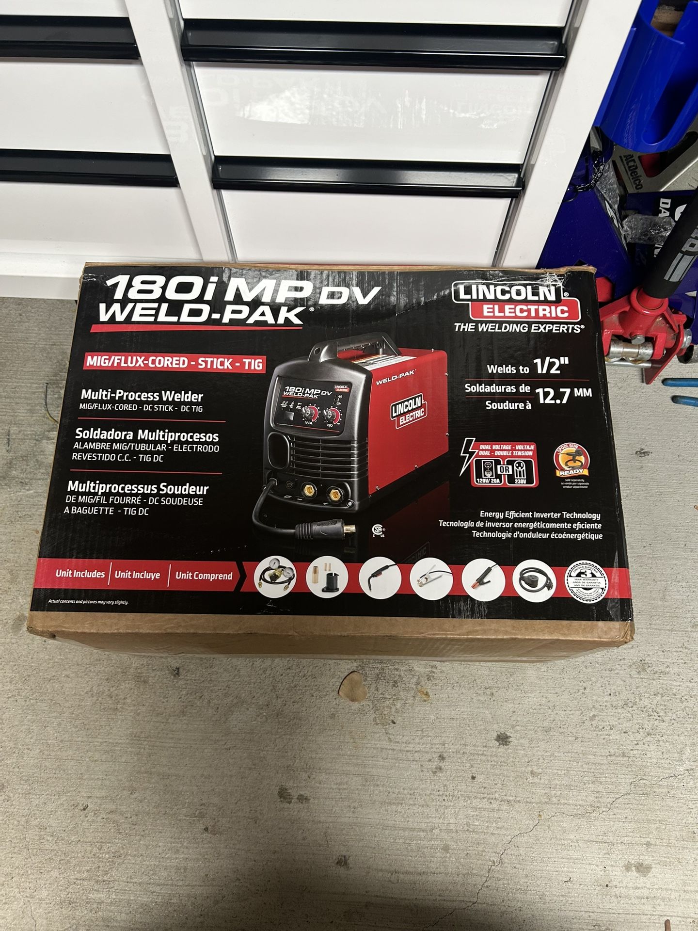 Lincoln Electric 180 Amp Weld-Pak 180i Multi-Process Stick/MIG/Flux-Core/TIG, 120V or 230V Welder