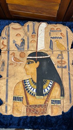 Egyptian Hieroglyphic Relief of Maat Wall Plaque