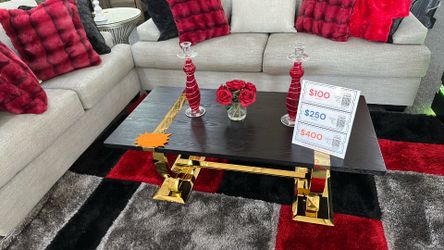 Black and gold coffee table
