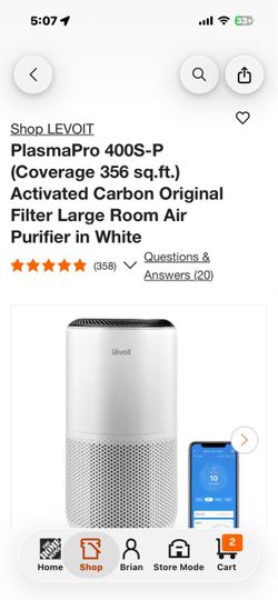 Brand new  in box Levoit PlasmaPro 400S-P Large Room Air Purifier