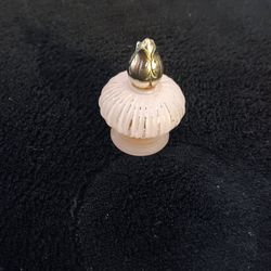 Frosted Glass Perfume Bottle Gold Tulip Stopper