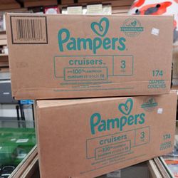 Size 3 Pampers Cruisers with Custom Stretch Baby Diapers 174Ct