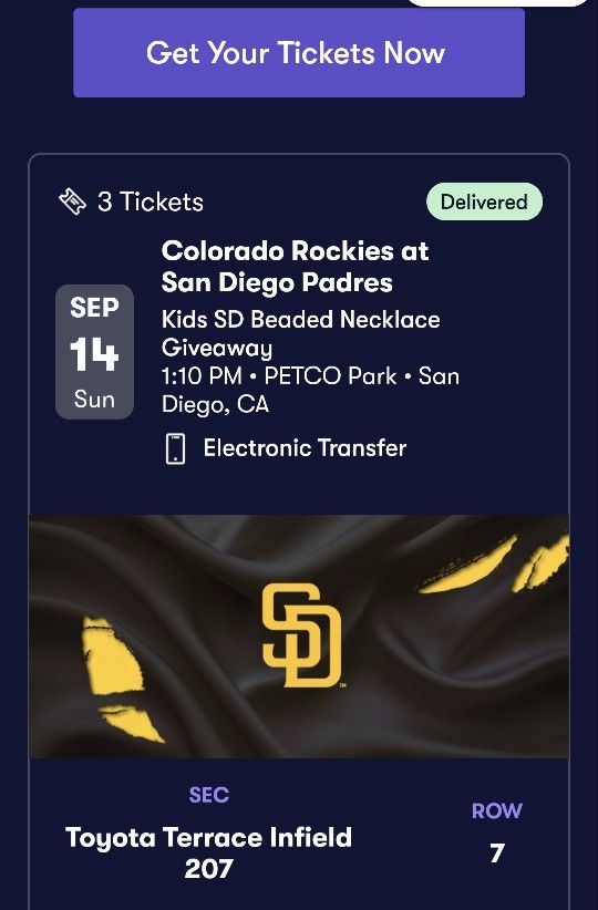 Padres Tickets For Sunday Tomorrow Versus Rockies Good Seats