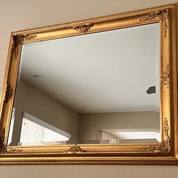 Ornate Gold Frame Mirror 36”x48”