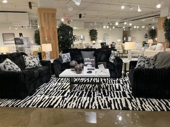 luxuriously soft jumbo corduroy fabric 2 pc sofa & loveseat set in black 