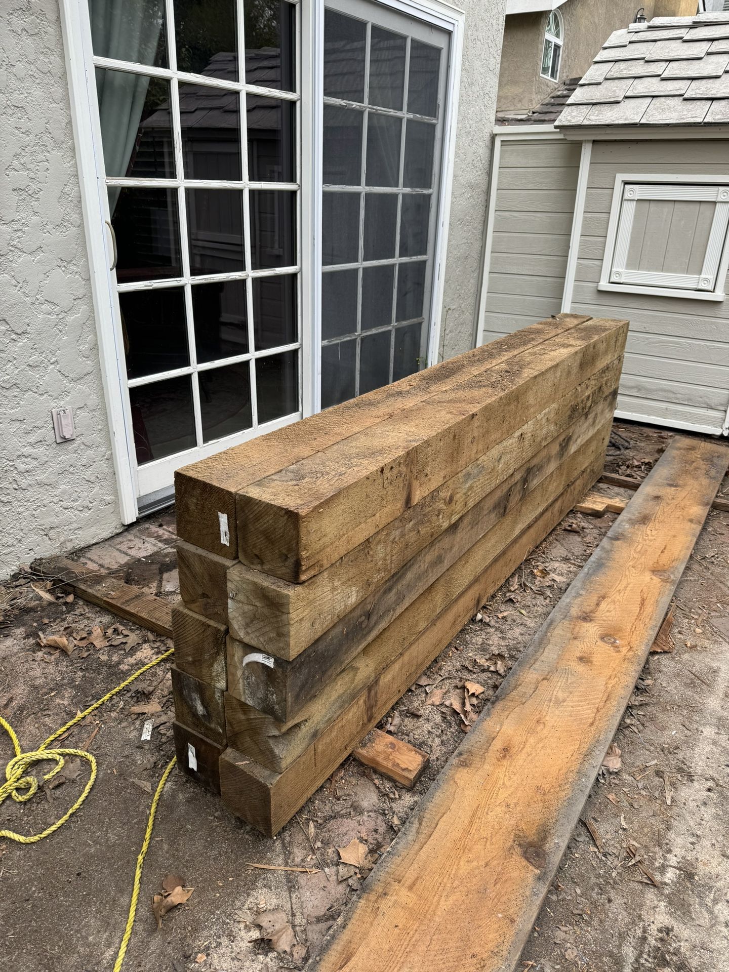 rough sawn 6x6x8ft pressure treated Doug Fir lumber posts wood custom