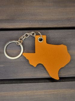 Texas state shaped leather Keychain