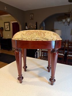 French Louis XVI Style Floral Vanity Stool