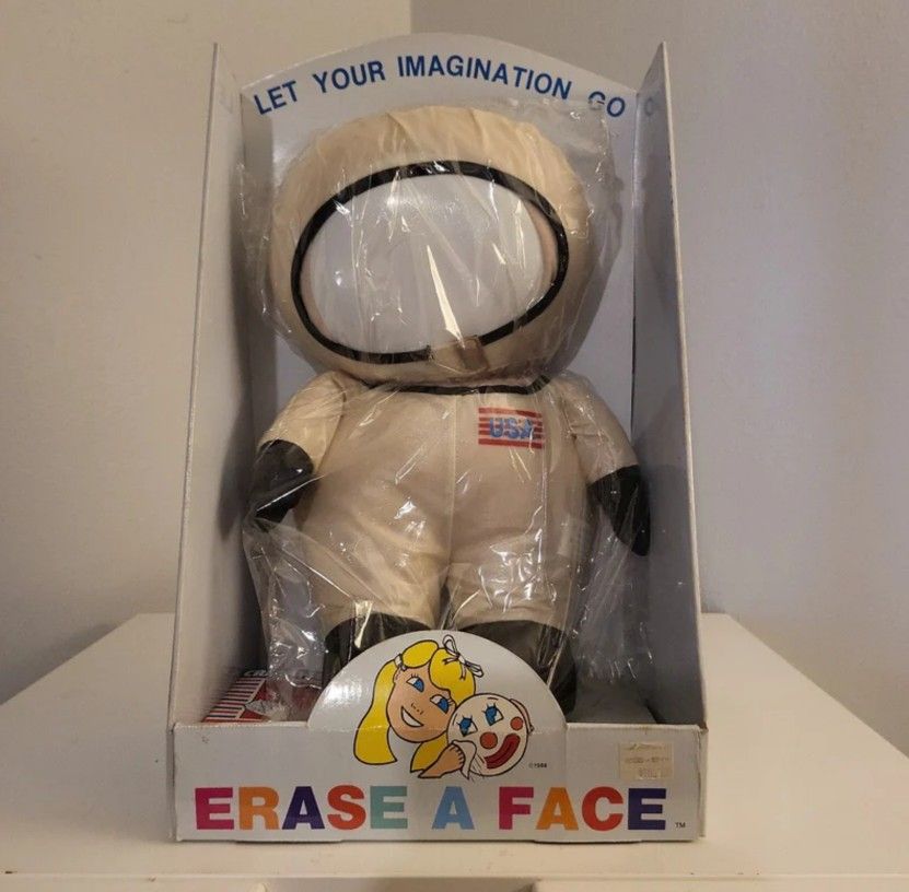 Rare Imagi-Toys Erase A Face Astronaut Plush Vintage Late 1980's NIB