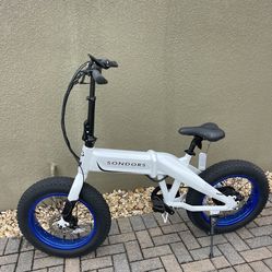 Sondors Fold X White Foldable 20” Electric Bike Like New w/500 miles