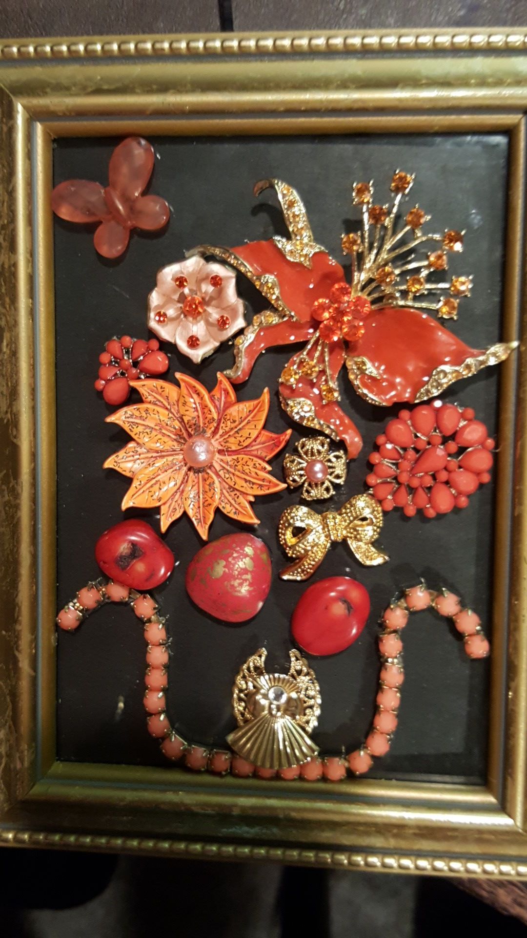 Coral and peach jewelry art