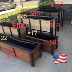 Wood Bed Planter Box Garden Deck Patio Pots Plant