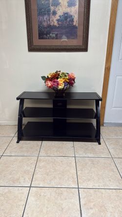 Black Glass Tv Stand 