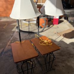 Side Table With Lamp