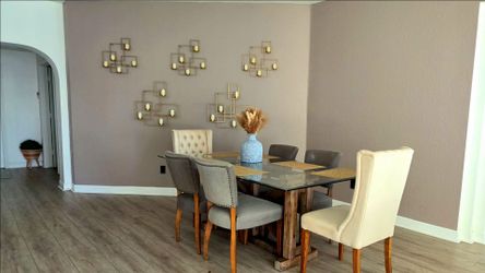 FREE Dining Table – Tempered Glass Top & Solid Wood Base