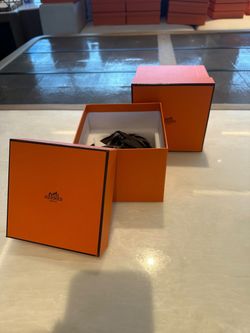 Authentic Hermès Orange Deep Gift / Tableware Box – 5.5” x 5.5” x 4.5”