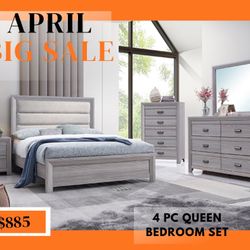4 PC QUEEN BEDROOM SET 