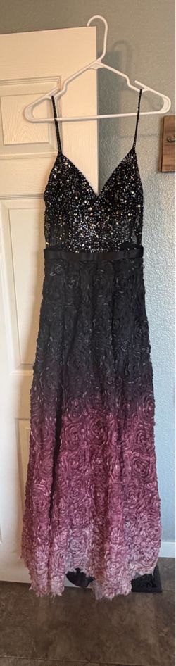 Prom dress, black and pink ombré size L